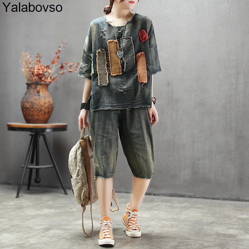 Летний мягкий костюм пуловеры комплект из 2 предметов винтажный женский в стиле