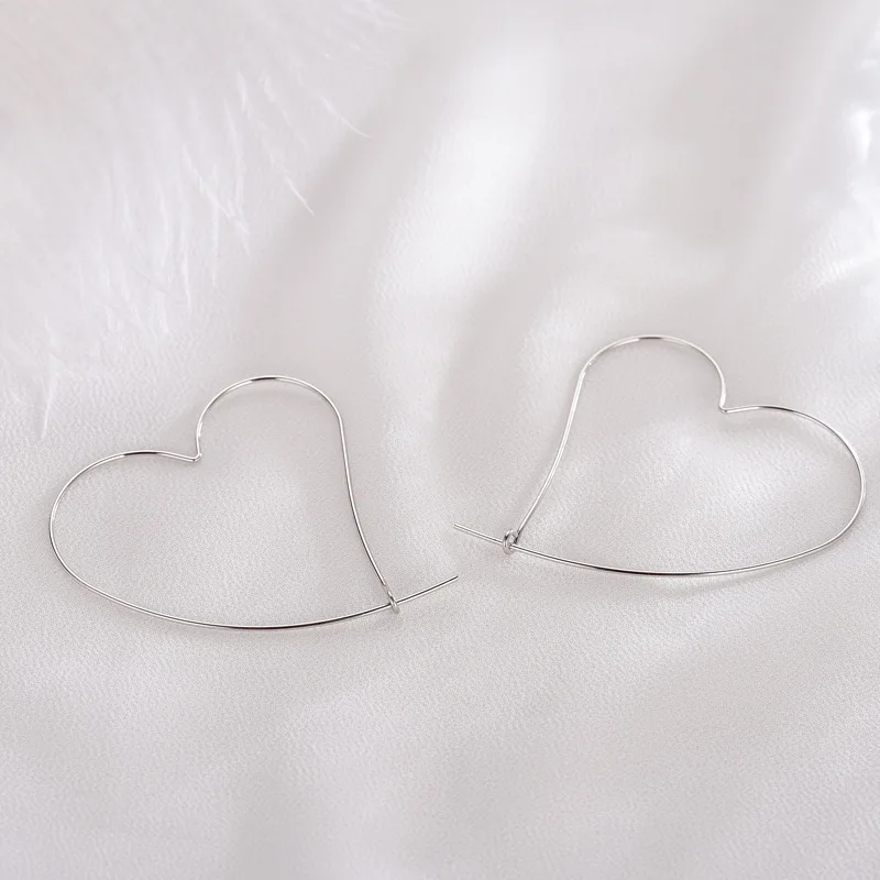 loop heart gold charm hoop earrings charms female sterling silver 925 jewelry earing gifts for women boucle d'oreille femme 2019 |