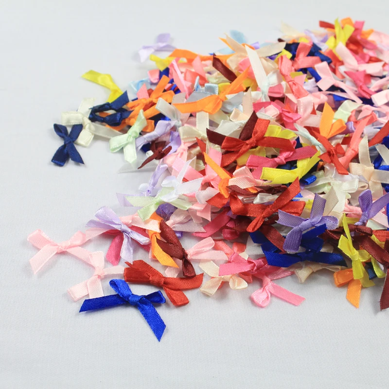 500 шт./лот ручной работы DIY маленькая Полиэстеровая атласная лента