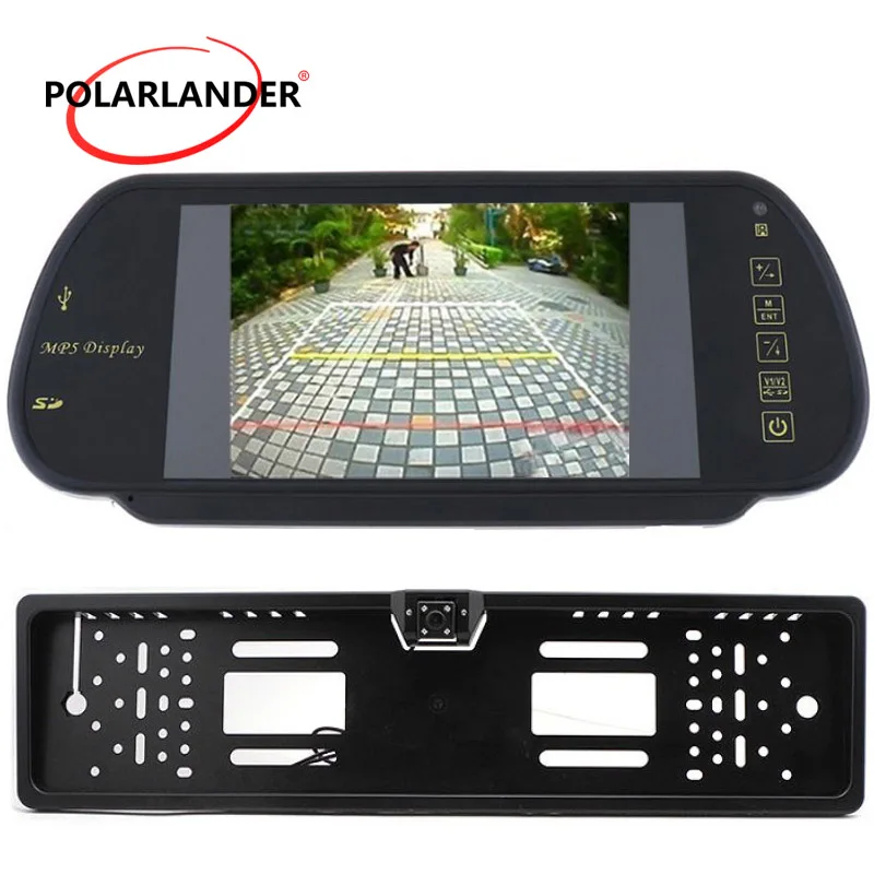 

7-дюймовый TFT LCD MP5 USB/SD/FM автомобильный монитор, европейская Серебристая/черная пластина, беспроводной передатчик, камера заднего вида, систе...