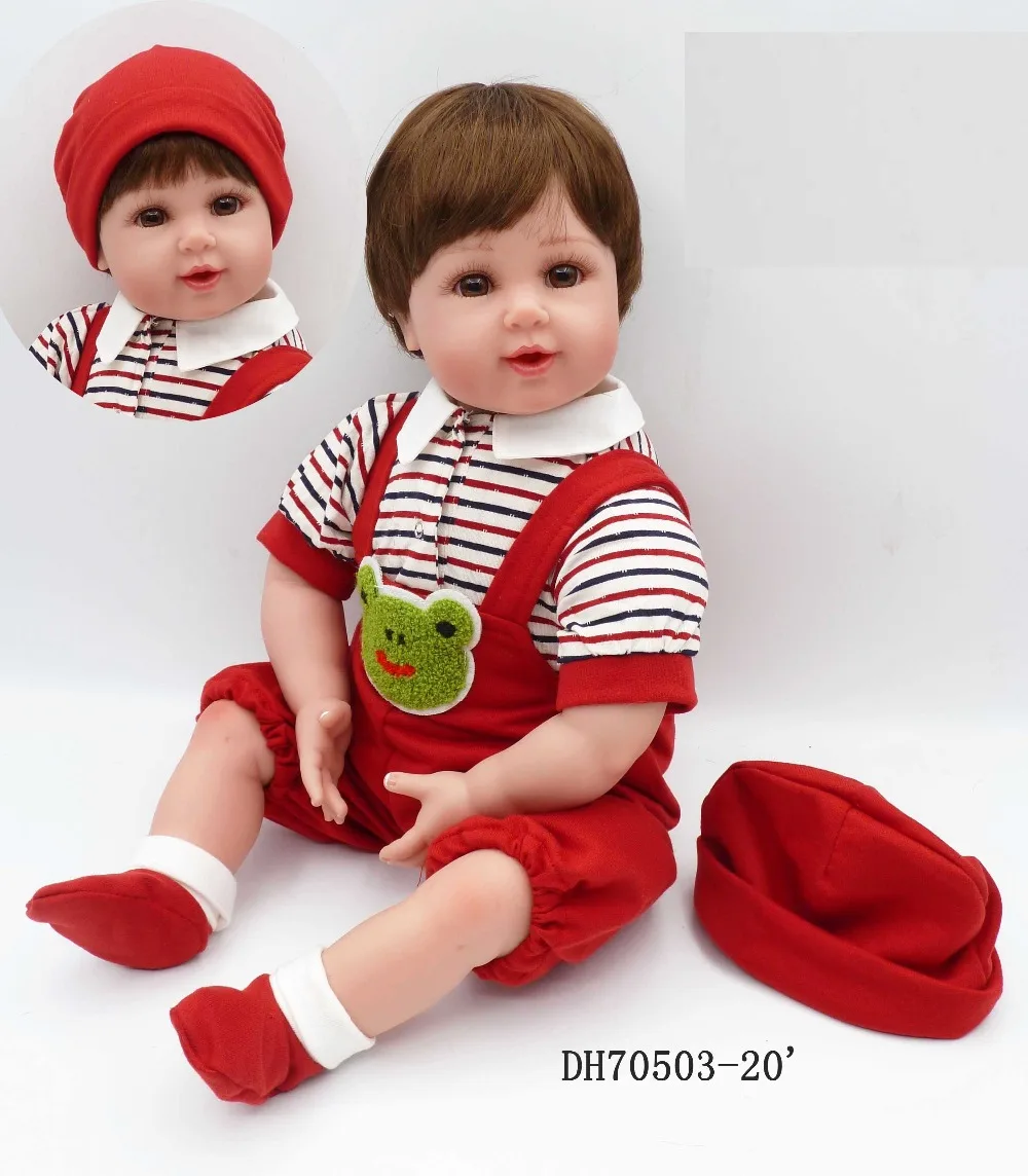 

20inch 50cm NEW design Reborn silicone smiling boy lifelike toddlers doll children birthday XMAS gift play house babies dolls