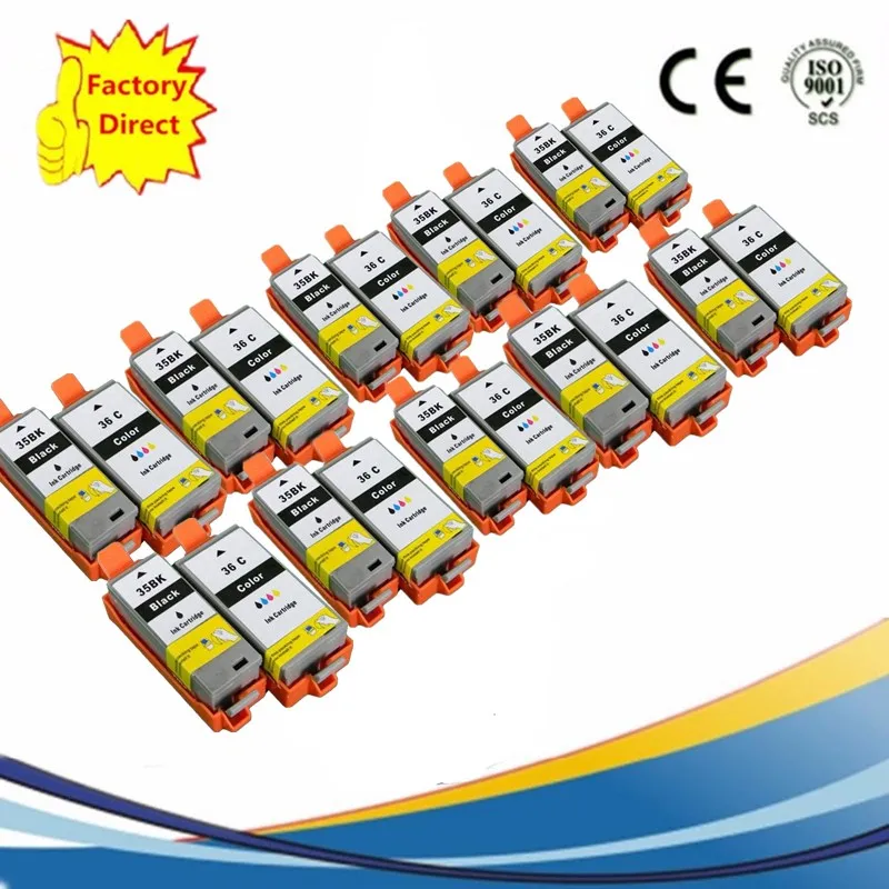 10SET 20PCS PGI-35 PGI35 PGI-35BK CLI-36 струйных картриджей Замена для Canon Pixma IP100B IP100 IP100 с батареей мини 260 320 - Цвет: 10SET 20PCS