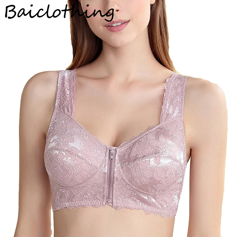 Baiclothing Женская застежка спереди бюстгальтер пуш ап охват легкой подкладке