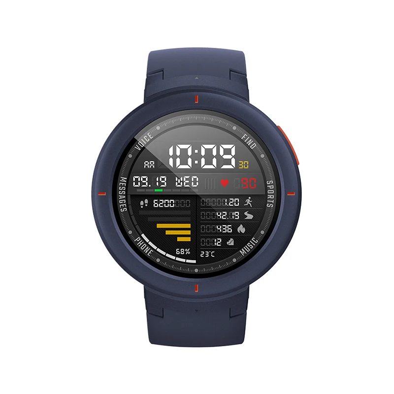 Глобальная версия Huami Amazfit Verge спортивные Смарт-часы GPS Bluetooth воспроизведение музыки вызов ответ смарт-сообщение Push пульсометр - Цвет: Синий