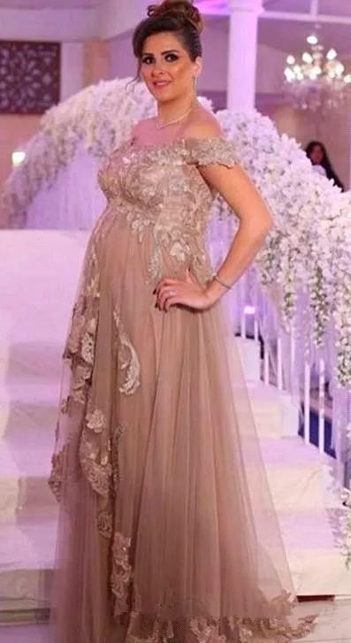 Платье с открытыми плечами vestido de madrinha, платье на свадьбу со шнуровкой, аппликация для беременных, вечерние платья для торжественных вечеринок и свадеб