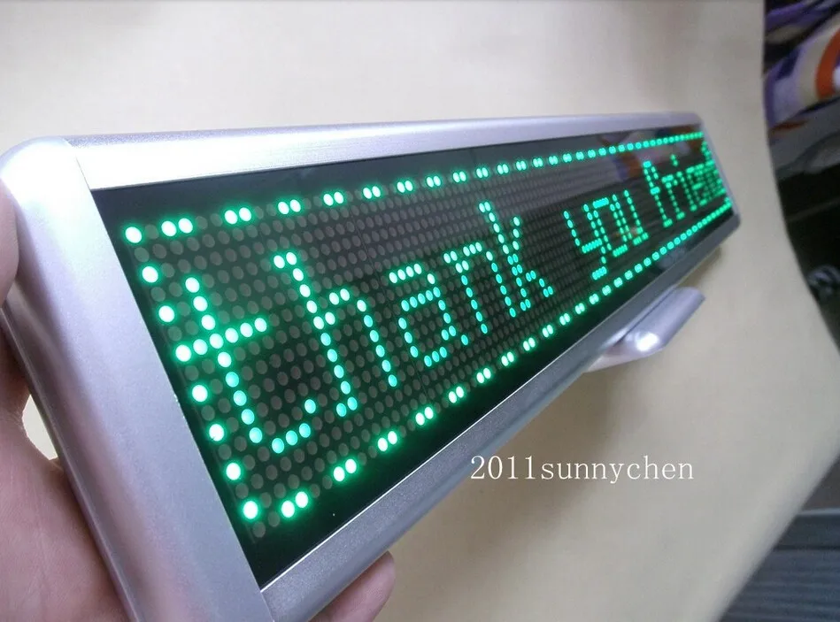 Green Programmable LED Moving Scrolling Message Display Sign Board 21"x4"