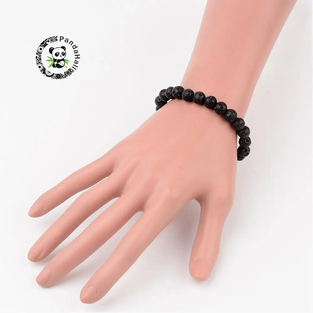 

2019 Unisex Fashion Natural Lava Beaded Stretch Bracelets For Women Men Stretch Jewelry gift 56mm F60