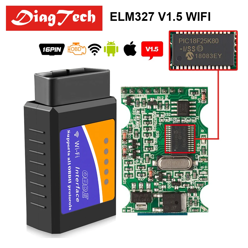 Профессиональный OBD2 ELM327 V1.5 wifi автомобильный диагностический инструмент ELM 327 OBD