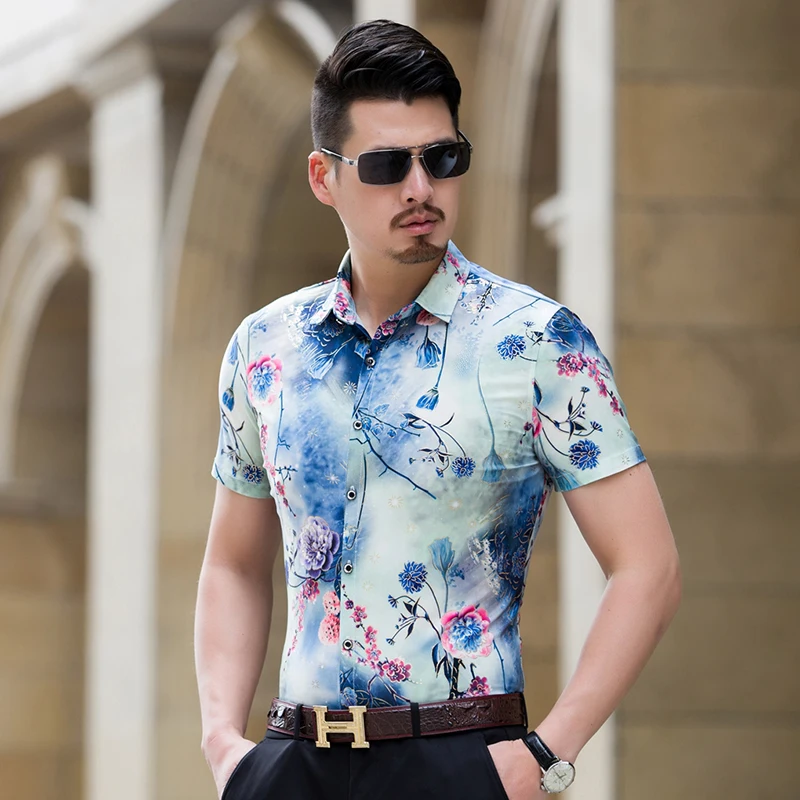 2017 новое поступление высококачественная повседневная синяя мужская рубашка с