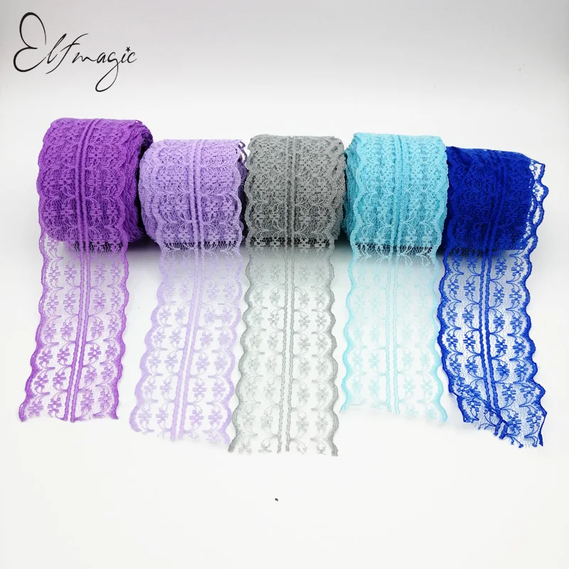 4.5cm*10m Lace roll Ribbon Wedding Decoration Gift packing Material Handmade clothing accessories Sewing Satin Fabric | Дом и сад