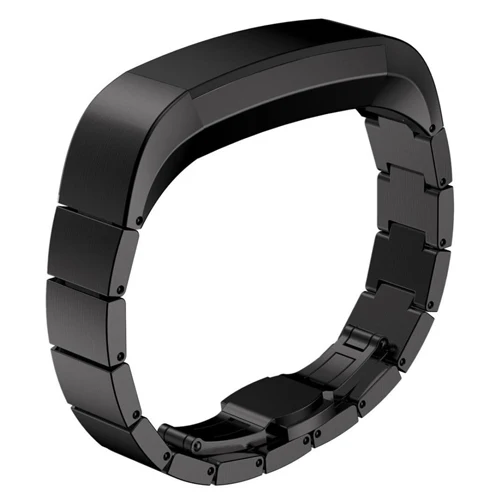 Black Хохлатая нержавеющая сталь часы ремешок для Fitbit Alta HR/Alta ремешок замена Браслет ремень аксессуары с металлической пряжкой - Цвет ремешка: Black