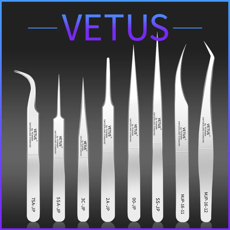 Vetus JP серия Русский объем Наращивание ресниц Пинцет из нержавеющей стали пинцет