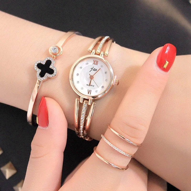 JW Strass Horloges Vrouwen Luxe Merk Rvs armand horloges Dames Quartz Jurk reloj mujer Rose gold | Наручные часы