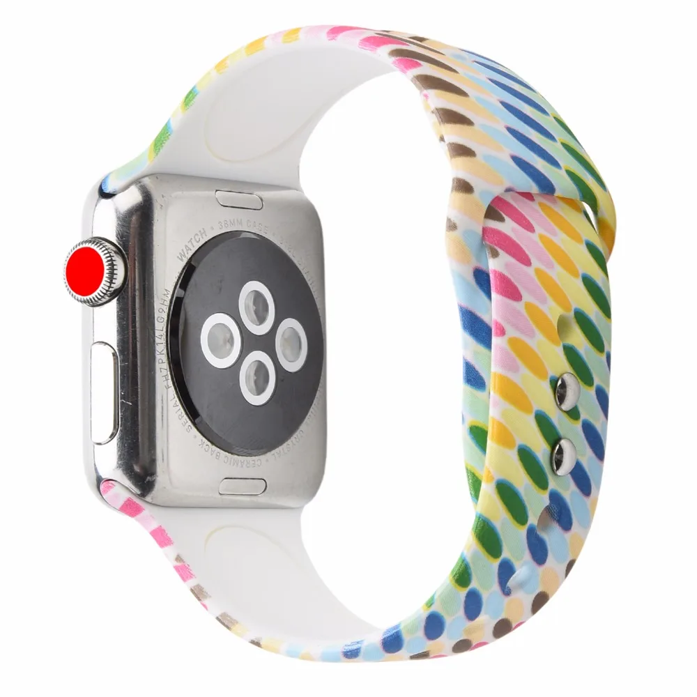 Мягкий силиконовый с цветочным рисунком ремешок для часов Bemorcabo для Apple Watch 4 3 2 1 aple Watch Band 38 мм 42 мм 44 мм браслет