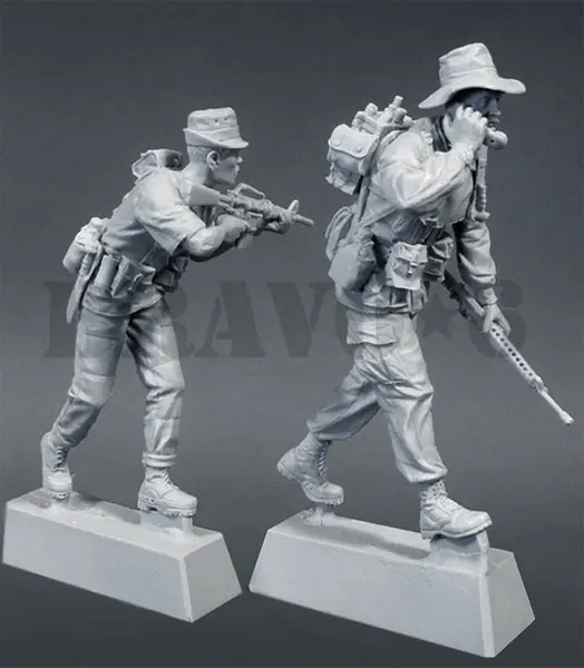 1/35 смолы цифры модель комплект Вьетнам войны солдаты США(2 шт./лот) Неокрашенный XD156