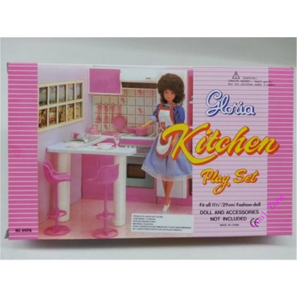 Миниатюрная мебель комбинированная кухня для кукольного домика Барби