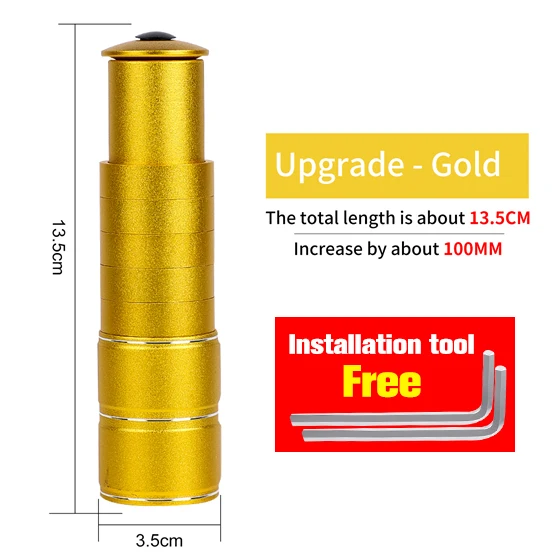 Upgrade--Gold WEST BIKING руля велосипеда увеличенная контрольная трубка алюминиевый сплав Расширенный руль велосипеда увеличивающий переднюю вилку Аксессуары для велосипеда - Цвет: Upgrade--Gold
