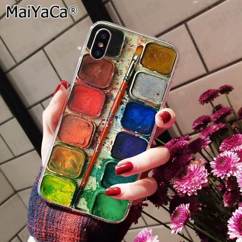 13 Чехол MaiYaCa для iphone 11 pro X 5S XR SE 8 plus 6 7 8 6s plus, чехол с изображением солнца Ван Гога, цветов, палитры, чехол XS MAX - Цвет: 13