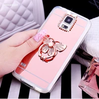 phone case for samsung galaxy s8 s9 plus j3 j5 2016 j7 2017 cover cute soft tpu mirror plating rhinestone ring stand holder
