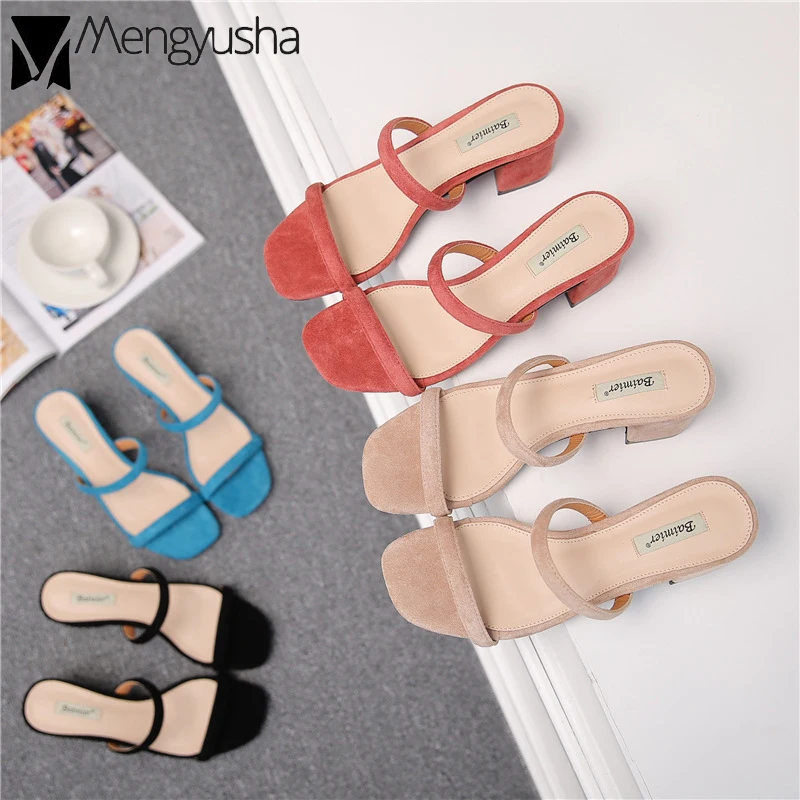 Летние Modis с открытым носком шлепанцы без задника открытыми пальцами Женские