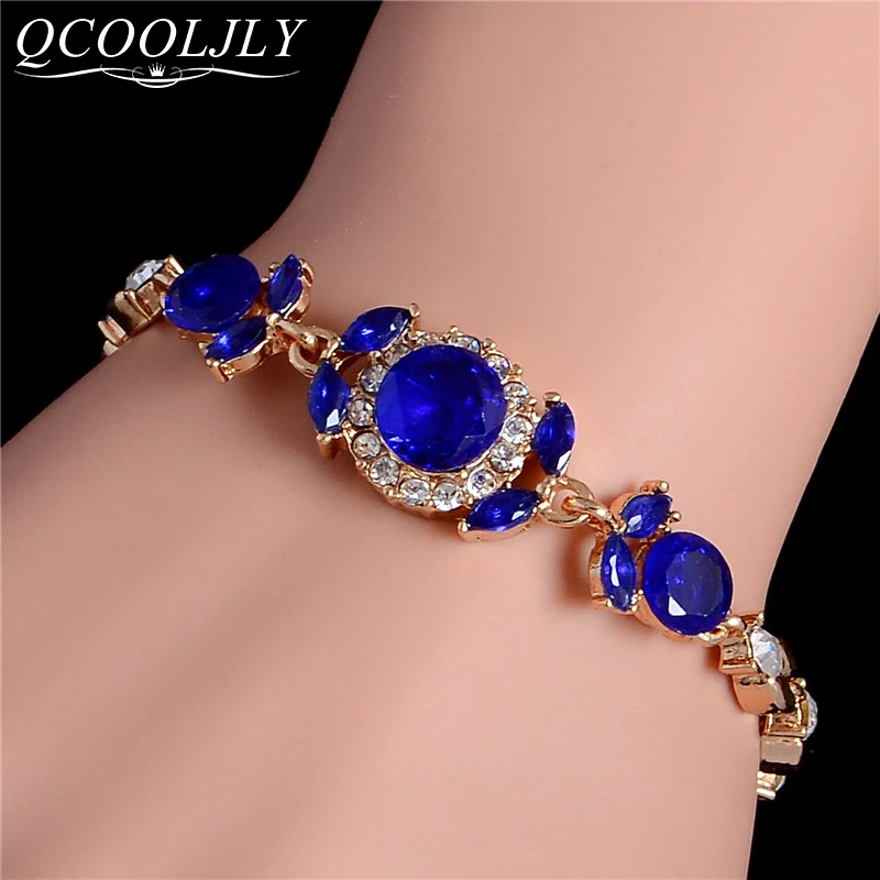 QCOOLJLY модные женские/для девочек 3 цвета s CZ камень золотой цвет австрийский