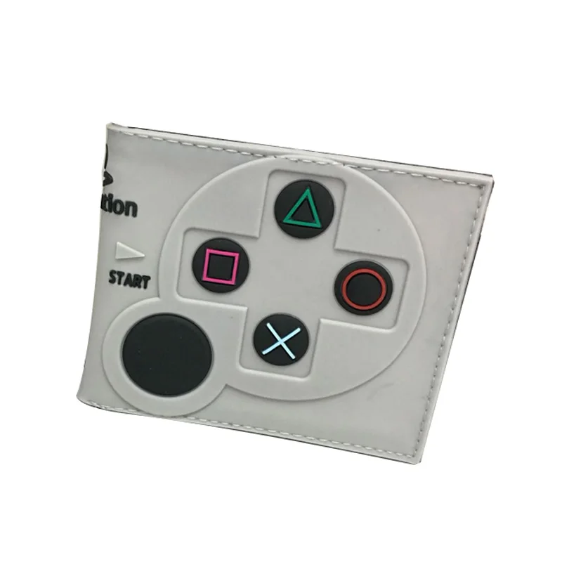Горячие 3D дизайн игры кошелек аниме мультфильм Playstation кошельки из ПВХ для студентов мальчик девочка деньги монета держатель короткий кошелек - Цвет: White