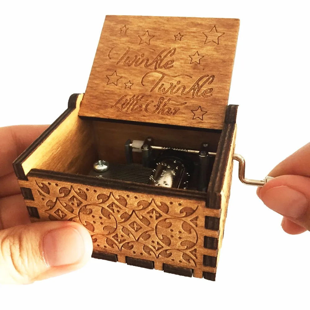 Новинка caja de musica старинная резная деревянная музыкальная шкатулка с мерцающей маленькой звездой 18 мелодий музыкальная шкатулка для движения Прямая поставка