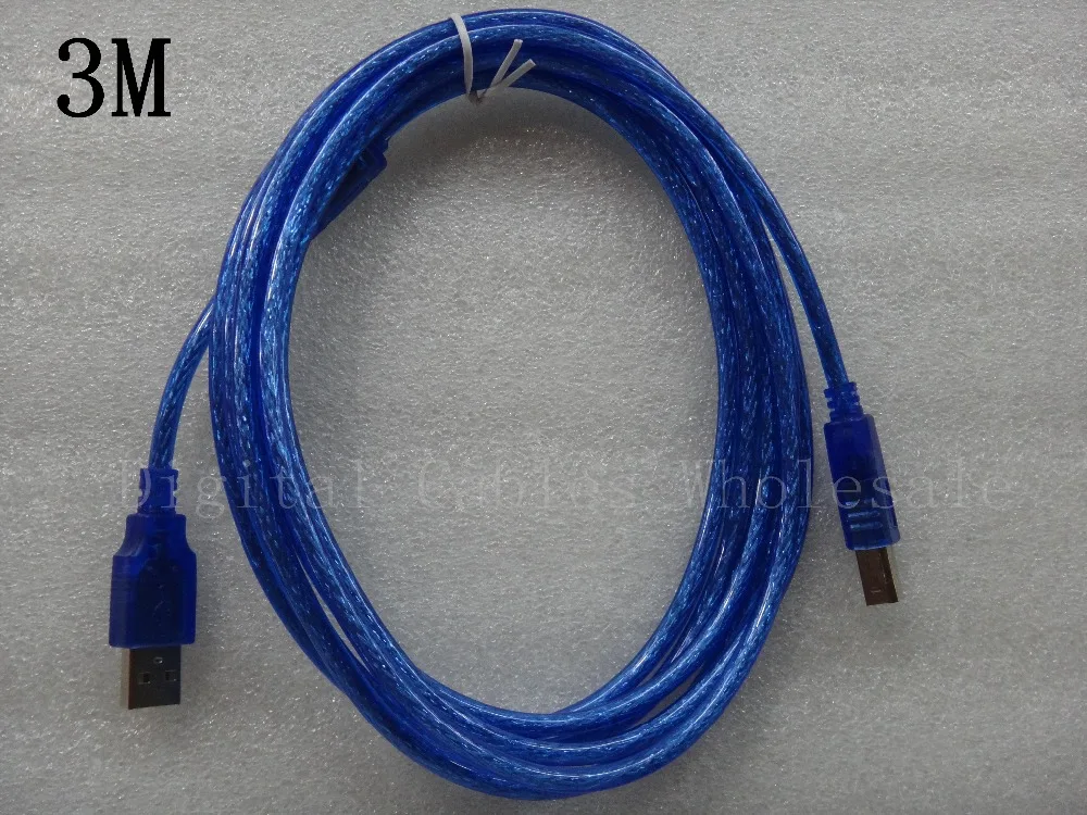 USB 2 0 Удлинительный Печатный кабель 30 см 1 5 м 3 10 OHFC медный прозрачный синий оптовый