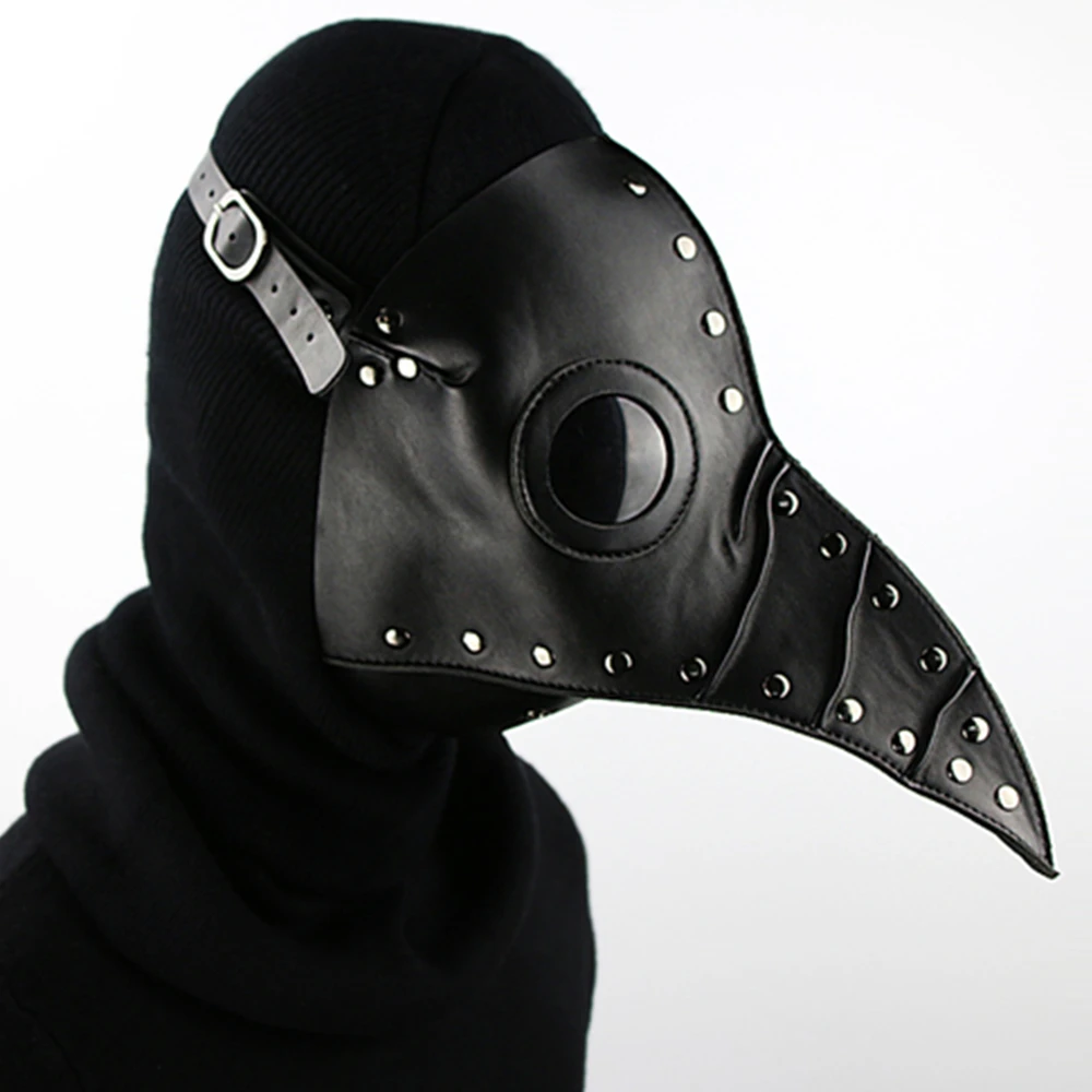Прохладный искусственная кожа стимпанк Панк чума врачебная маска птица клюв