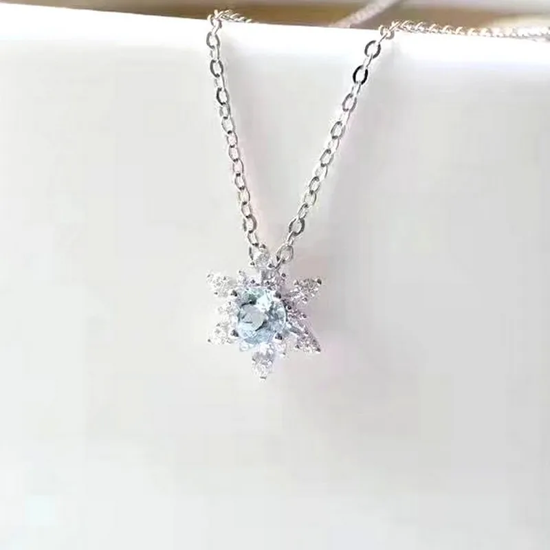 Женский ювелирный комплект из серебра 925 пробы с натуральным аквамарином|jewelry