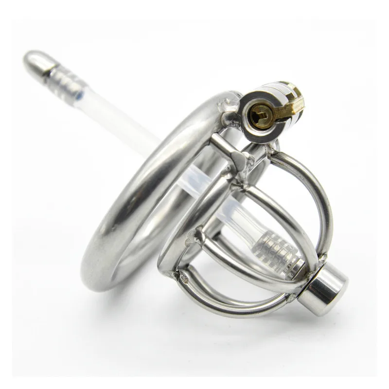 Супер маленькая клетка для петуха с силиконовым уретральным катетером кольцо