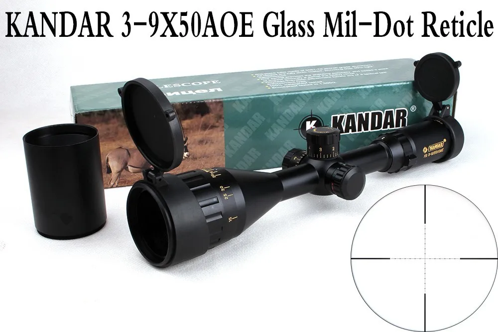 Тактический Оптический прицел Gold Edition KANDAR 3-9x50 AOME стекло Mil-dot Сетка фиксирующий прицел