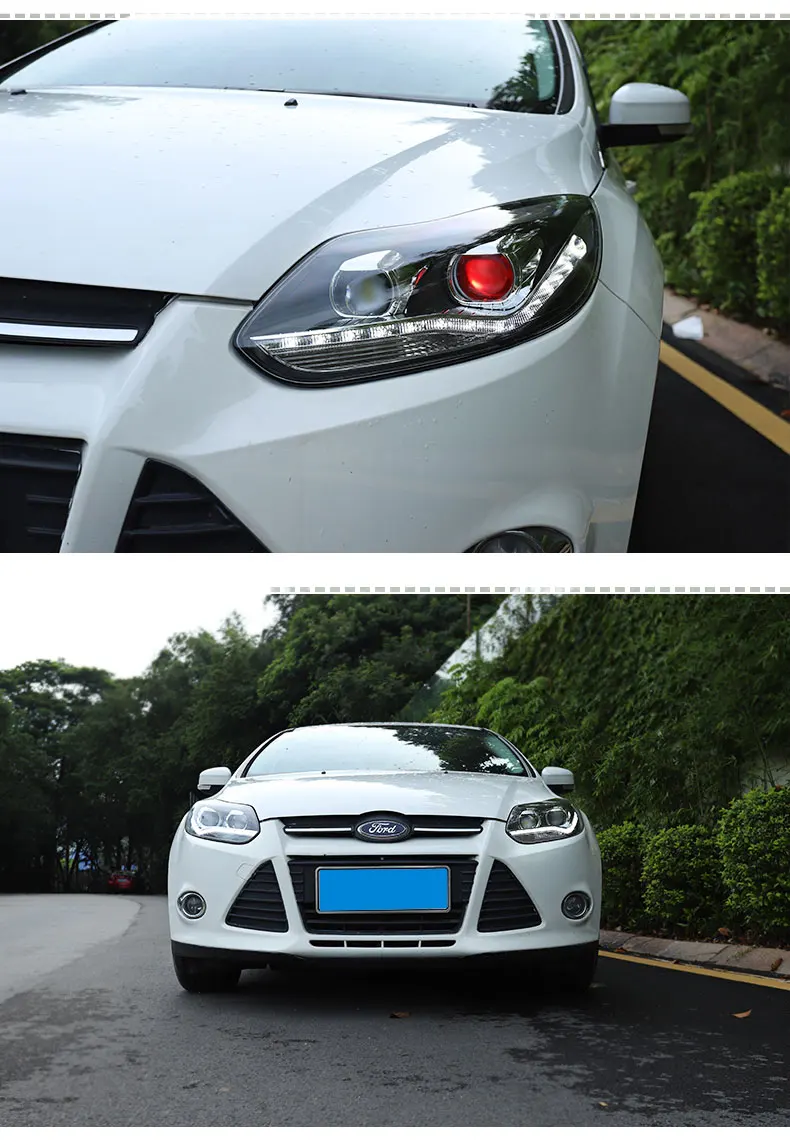 Автомобильный Стайлинг светодиодный головной фонарь для Ford Focus 3 головной светильник s 2012- Европейский светодиодный направляющий светильник drl H7 hid Bi-Xenon двойные линзы ближнего света