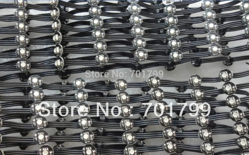 Черный пиксельный узел DC5V WS2811 led 5050 SMD 50 шт. струны Черные провода Расстояние между