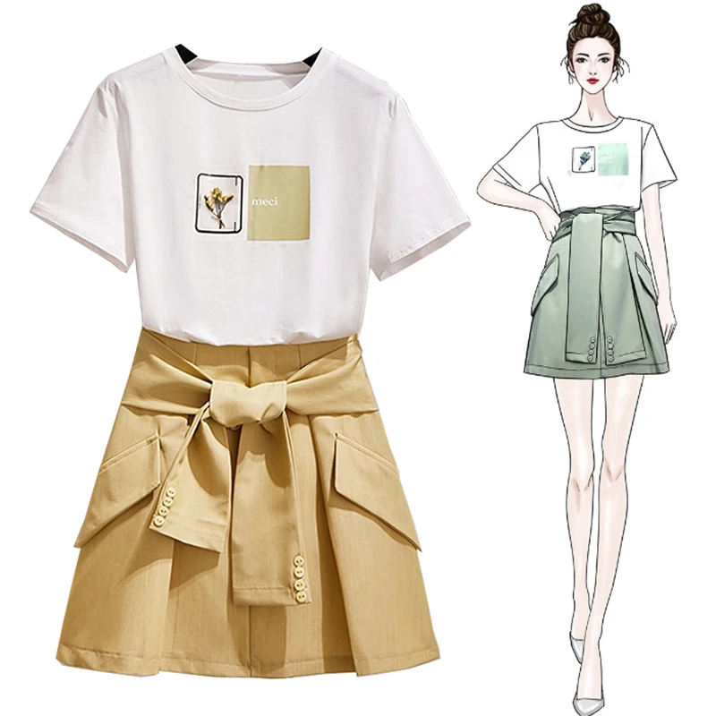 Trytree летний женский комплект из двух предметов Повседневный Топ с круглым