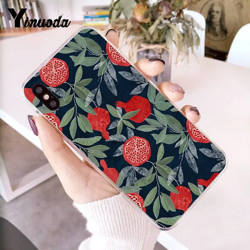 Чехол Yinuoda для iPhone 7 6 X прозрачный чехол с гранатовыми фруктами телефона 8 6S Plus 5 5S SE