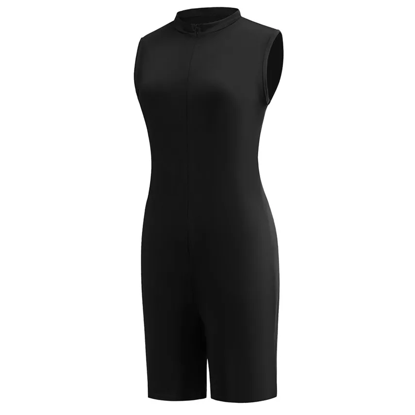 Женский комбинезон без рукавов MAXIORILL летний Облегающий на молнии для