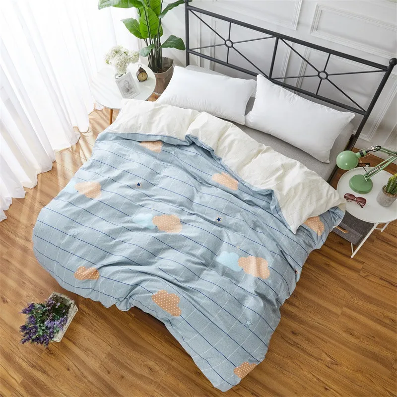 Милые Желтые облака узор Набор пододеяльников для пуховых одеял один хлопок