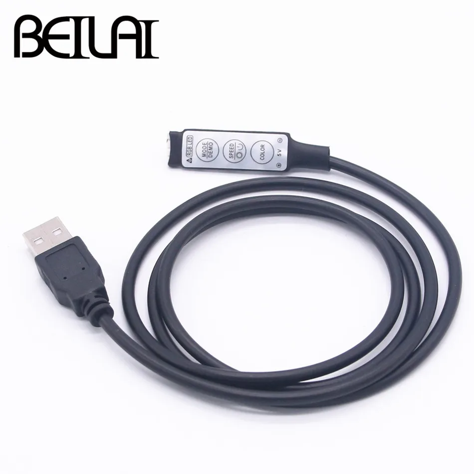DC 5V USB светодиодный RGB контроллер мини 3 ключа 4Pin диммер с удаленным управлением