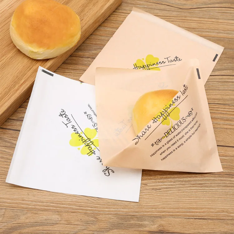 100pcs food anti oil paper bag sandwich doughnut and kraft | Дом и сад
