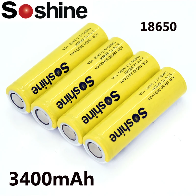 Аккумуляторная батарея Soshine 3 7 в 18650 мАч для фонарь фар светильник