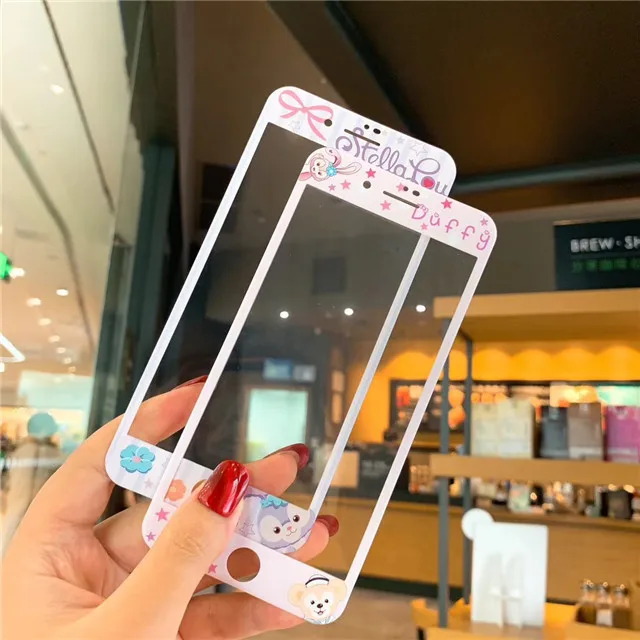 Медведь Даффи Мелодия Две звезды шаблон протектор экрана для iphone 8 Plus 7 6 6S Plus Закаленное стекло пленка