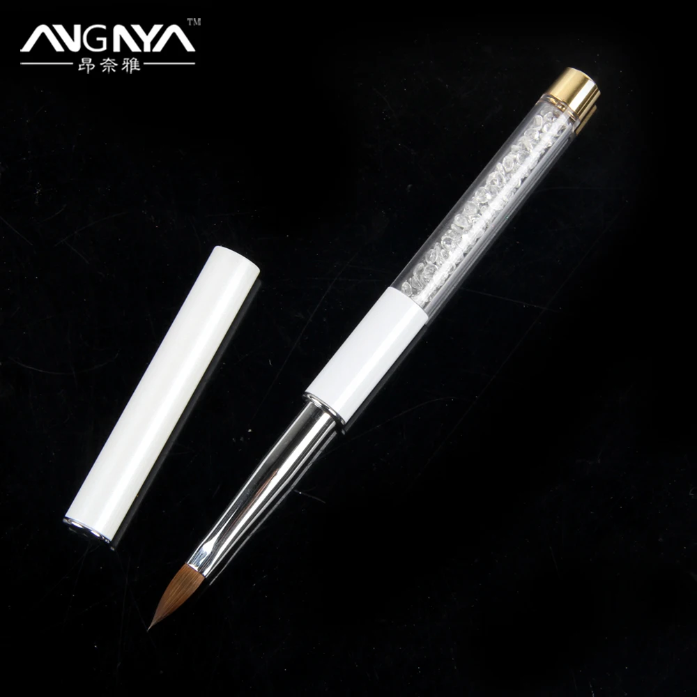 Angnya 1 шт Nail Art колонковая акриловая ручка с кисточкой из полимерного материала 6# УФ-гель для ногтей DIY для рисования Рисование Резьба Карандаш для маникюра, инструменты A148