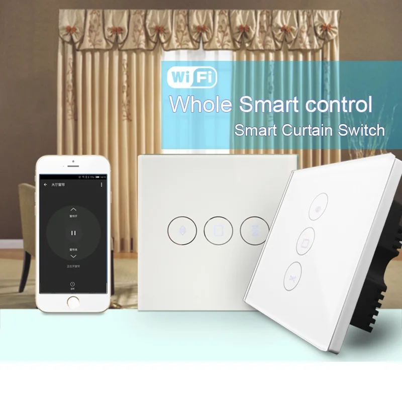 Wi-Fi шторы переключатели сенсорный экран управления со смартфона работает с Amazon Alexa, google assistant