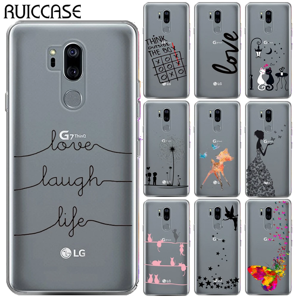 Мягкий силиконовый чехол из ТПУ для LG G7 6,1 дюйма, с рисунком влюбленных смех жизни, Бабочка, Тинкер, колокольчик, олень, задняя крышка телефона для LG G7 ThinQ