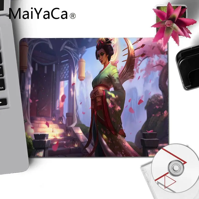 No Lock Edge18x22cm MaiYaCa Sun Goddess Karma League of Legends маленький коврик для мыши ПК компьютерный коврик резиновый ПК компьютерный игровой коврик для мышки с аниме коврики для мыши - Цвет: No Lock Edge18x22cm