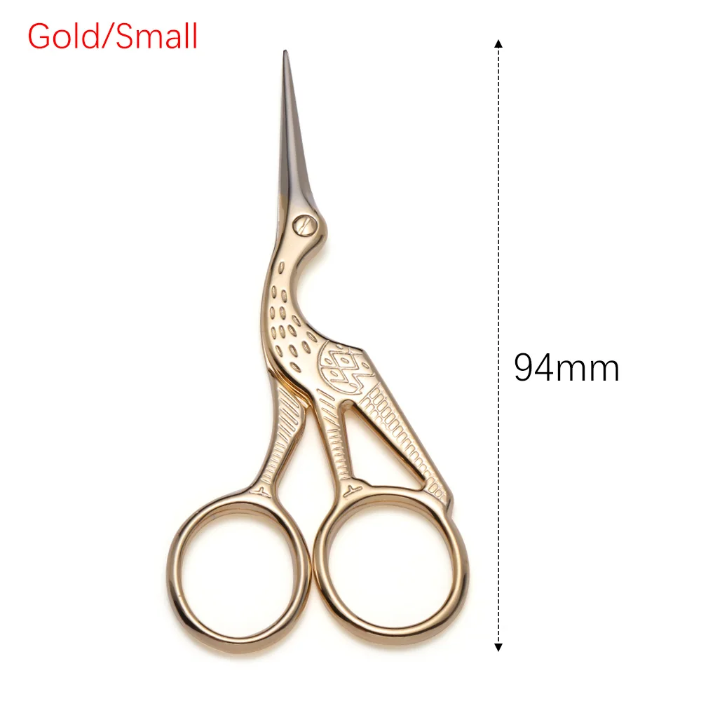 Gold S 1 шт. практичные ножницы для вышивки крестом ножницы из нержавеющей стали ручные ножницы Ретро форма журавля вышивка аист швейные инструменты - Цвет: Gold S