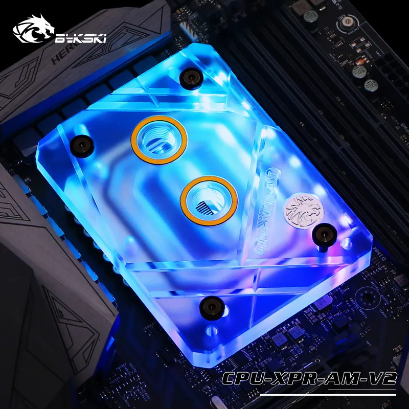 Bykski CPU водоблок RGB/D-RGB AURA SYNC Скраб крышка+ медное дно для AMD Ryzen AM4 AM3 CPU-XPR-AM-V2