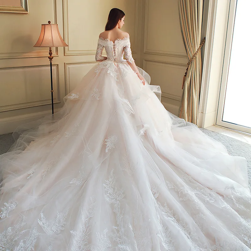 Бальное платье принцессы свадебные платья 2019 Кружевная аппликация невесты с