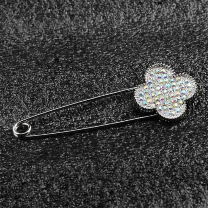 WKOUD Korean Fashion Personality Elegant Sweater Coat Scarf Big Pin Rhinestone Brooch Cute Wild Women Birthday Gift Jewelry | Украшения и